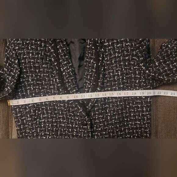 Vintage Tweed Blazer Dark Academia Goth Preppy Jacket Size M/L - Picture 10 of 14